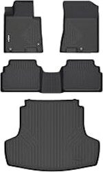 GINOWY- Floor Mats & Cargo Liner for Kia K5 2021-2025 2026 (Only FWD Models) for Hyundai Sonata 2020-2026, TPE All Weather 2024 K5 Car Mats, 2024 Sonata Trunk Mat Non-Slip Durable Black