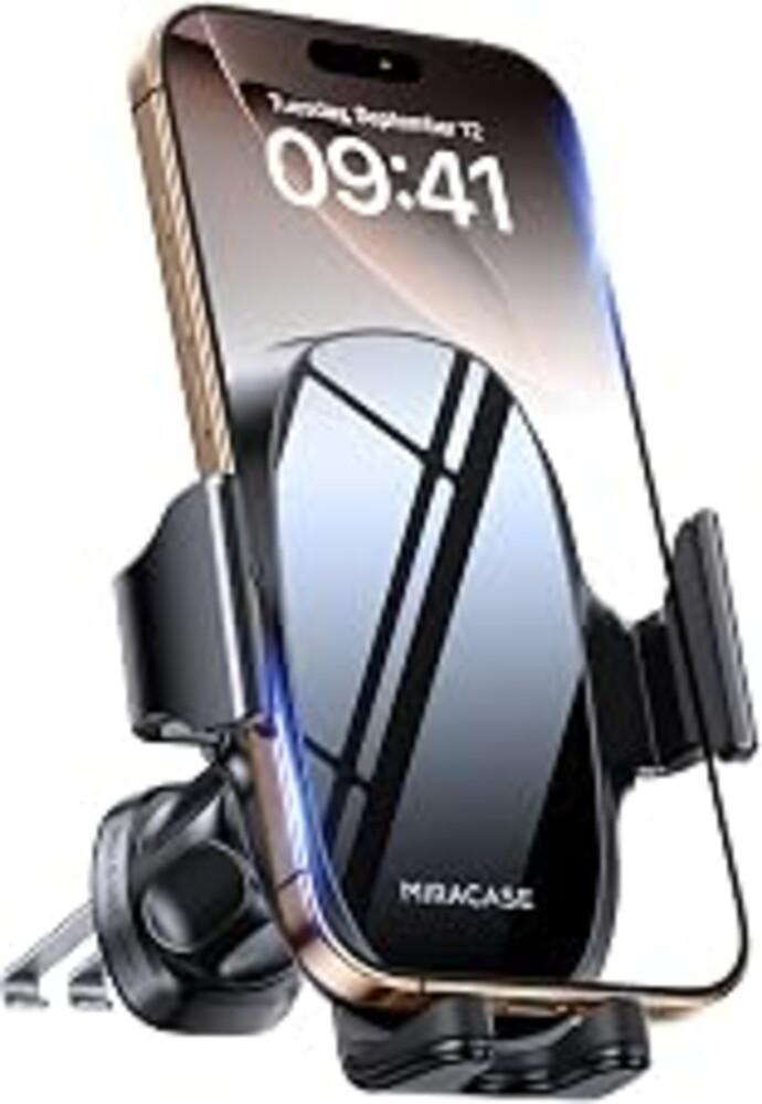 miracase Upgraded Wider Clamp Phone Holders for Your Car, Metal Hook Air Vent Car Mount [Thick Cases Friendly] Automobile Hands Free Compatible with iPhone 17/16/15/14/13 Series All Smartphone