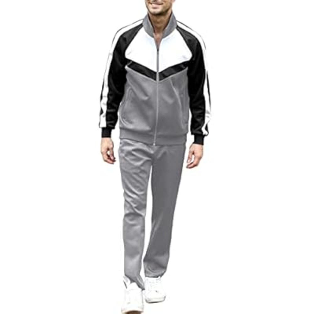 Men's Tracksuits Set 2 Piece Athletic Full Zip Track Suits Workout Jogging Sweatsuit Sets for Men