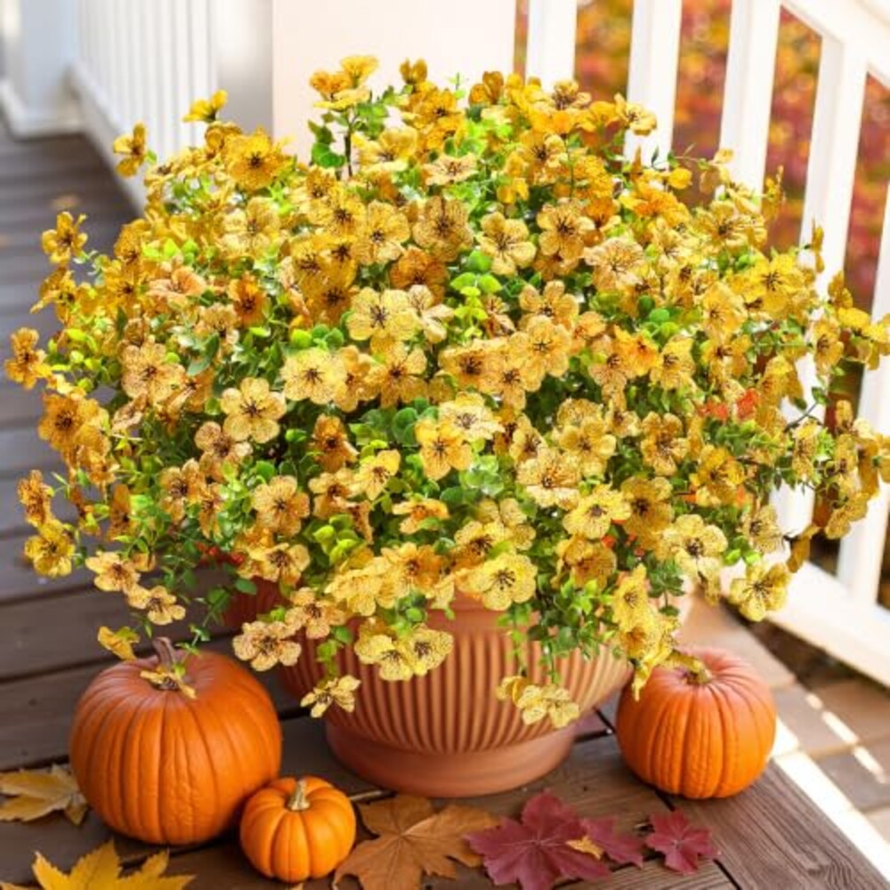 HyeFlora Artificial Fall Flowers Faux Mu