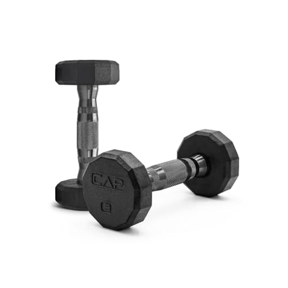 CAP 3lb Rubber Coated 12-Sided Dumbbell,