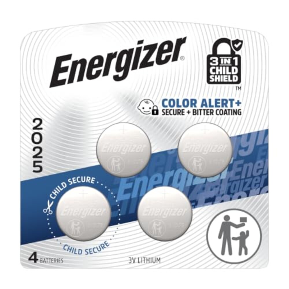 Energizer 2025 Batteries (4 Pack), 3V Li