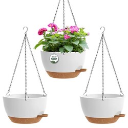 3 Pack 10 Hanging Flower Pots with Chain