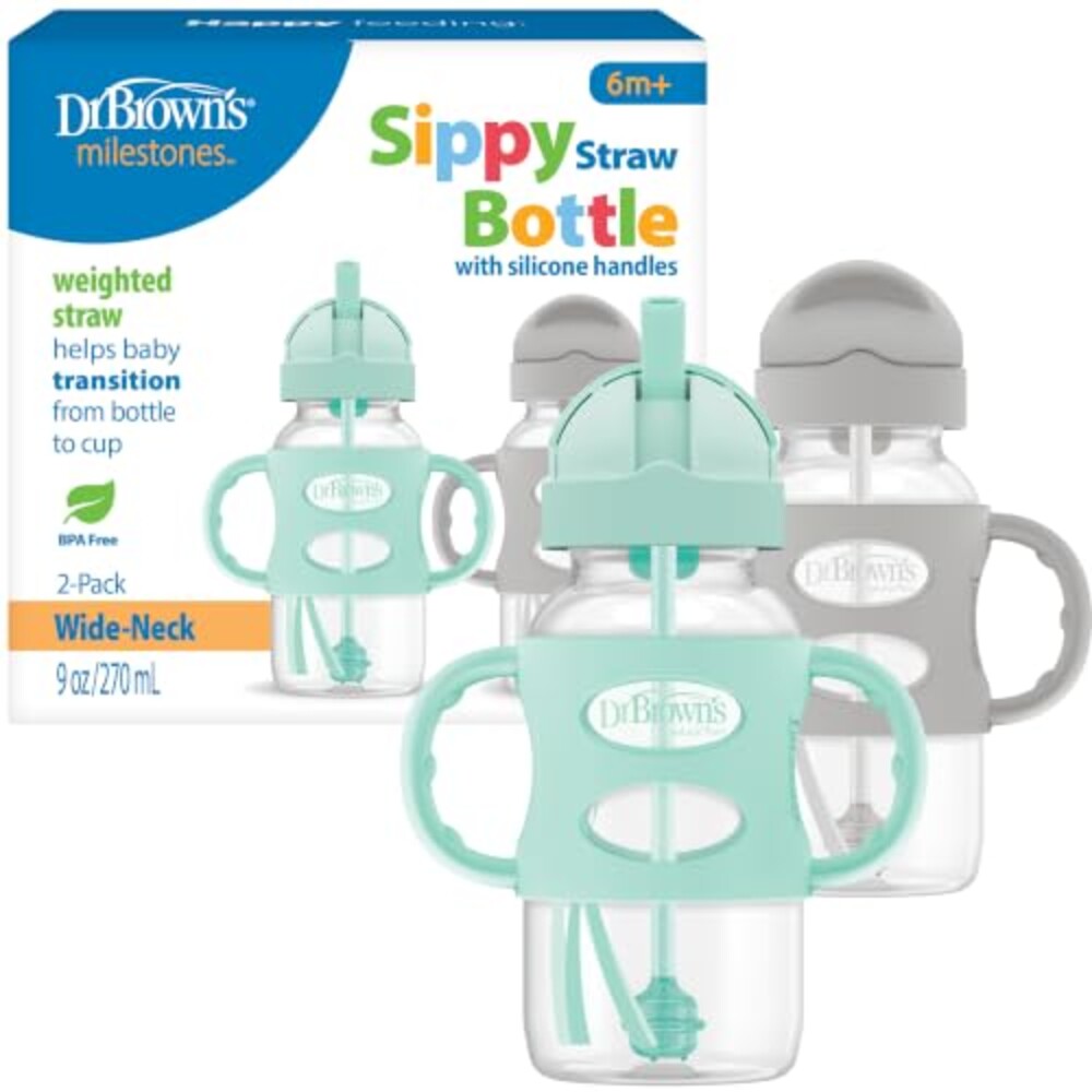 Dr. Brown's Wide-Neck Sippy Straw Bottle