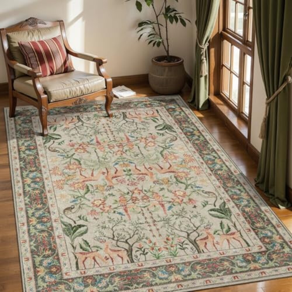 SERISSA Area Rug 4x6 Washable Rug Boho A