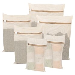 6-Piece Bag, Durable Cotton Mesh Laundry