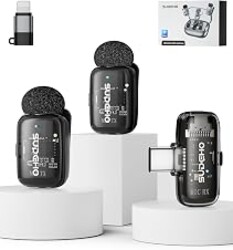 Wireless Mini Lavalier Microphones for iPhone iPad Android with Charging Case, USB C Lapel Mic with Noise Reduction & Voice Changer Mode for Video Recording Vlogging YouTube Interview Snake Cable