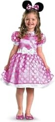 Disney Minnie Mouse Pink Dress Costume for Girls, Official Disney Costume, Todder Size Medium (3T-4T)