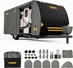 CAMMOO RV Cover for 24-27ft Travel Trailer | 9 Layer 180g Heavy Duty, Snowproof Waterproof Windproof, UV-Resistant All Weather Protection