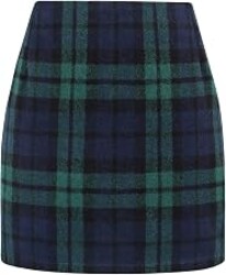 IDEALSANXUN Womens High Waist Plaid Skirt Bodycon Pencil Wool Mini Skirts | Side Zipper Fly, Above the Knee Length, High Waisted with Soft Fully Lined, Fall Fashion Outfits Winter Clothes