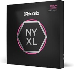 D'Addario NYXL Bass Guitar Strings 45-100, Regular Light, 4-String | NYXL bass strings deliver unmatched strength, tuning stability, punchy tone, powerful output and enhanced response.