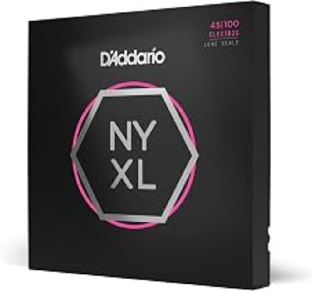 D'Addario NYXL Bass Guitar Strings 45-100, Regular Light, 4-String | NYXL bass strings deliver unmatched strength, tuning stability, punchy tone, powerful output and enhanced response.