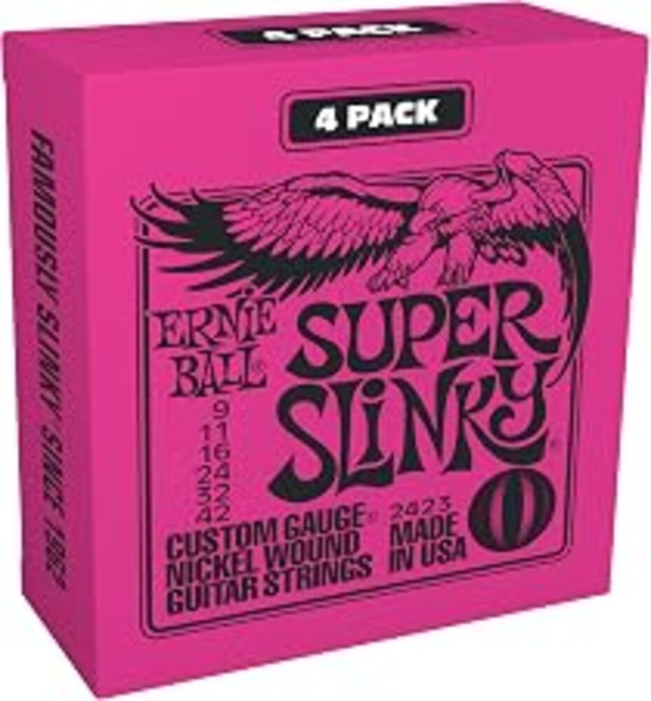 Ernie Ball Super Slinky Nickel Wound Electric Guitar Strings Amazon Exclusive 4-Pack - 9-42 Gauge