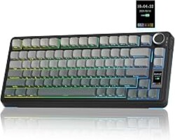 AULA S75 PRO Wireless Mechanical Gaming Keyboard with Screen&Knob, 80 Keys | Tri-Mode Hot Swappable Gaming Keyboard 75%, Pre-lubed Switches, RGB Backlit, PBT Keycaps, Creamy Sounding Computer Keyboards