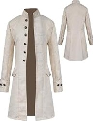 WISHU Boys Vintage Steampunk Tailcoat Halloween Costumes, Medieval Pirate Gothic Renaissance Victorian Jacket Coat for Kids