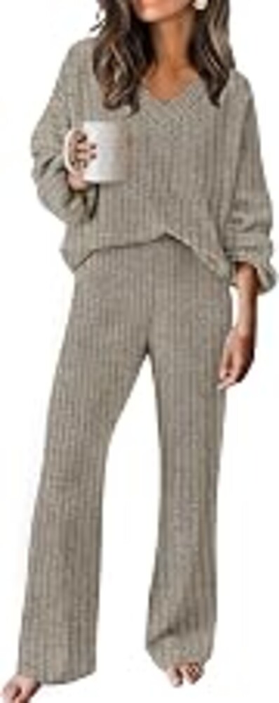 RUMIA Lounge Sets for Women Cozy Travel Matching Sweater Fall Outfits | 2 Piece Pant Sets with Pockets, Quiet Luxury, Ideal for Airport Outfits, Running Errands, Postpartum Recovery, Office Wear