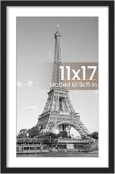upsimples 11x17 Picture Frame, Wall Decor Poster Frames, Black 1 Pack | 11 x 17 Frame, 9x15 Frame with Mat for Gallery Wall, Family, Baby, Dog, Dorm, Christmas