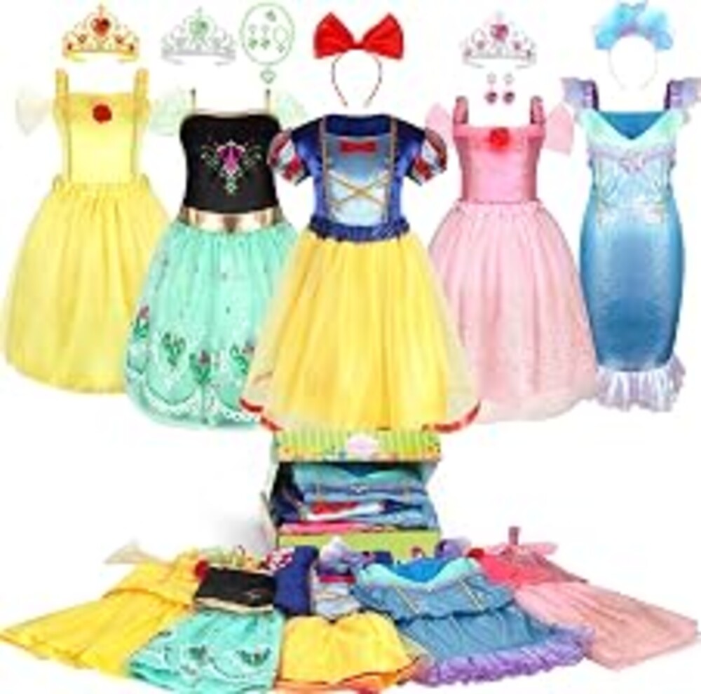 HAMSILY Princess Dress Up Clothes for Little Girls 3 4 5 6 Year Old | Princess Costume for Girls Toddler, Girl Toys Age 3-6, Girl Birthday Gifts, Christmas Gift