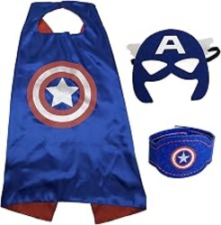 Maribus-FL Kids Superhero Capes and Masks Set, Satin Dress-Up Capes with Felt Masks for