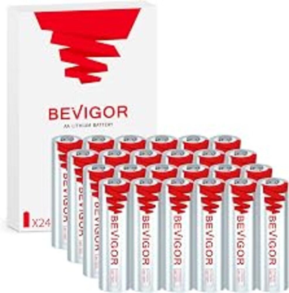 BEVIGOR 1.5V Long-Lasting Lithium Batteries AA 24 Pack, 20-Year Shelf Life | Reliable Power for Blink Cameras, Flashlights, Microphones and Alarm Systems 【Non-Rechargeable】