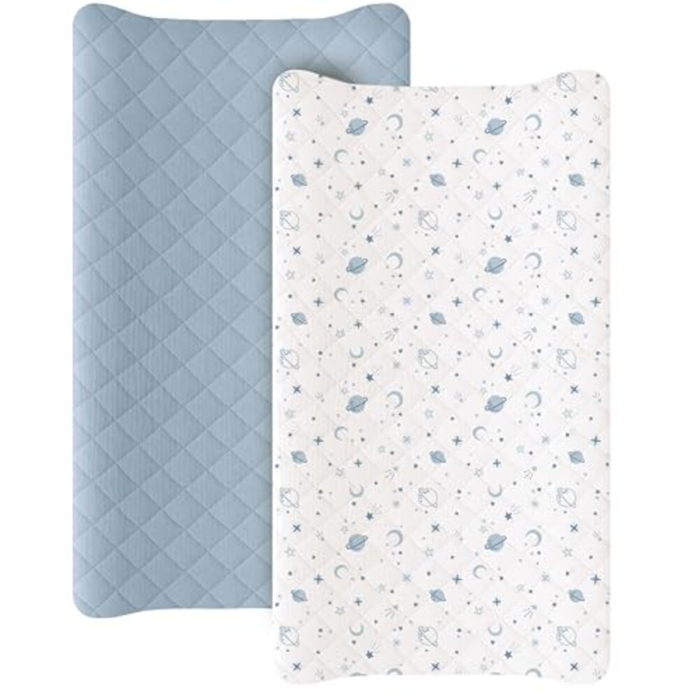 Konssy 2 Pack Quilted Muslin Changing Pa