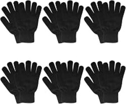 SILEDGN 6 Pairs Winter Gloves Women Men Warm Knit Gloves Black Magic Gloves | for Clod Weather Black Magic Glove for Driving Running Hiking