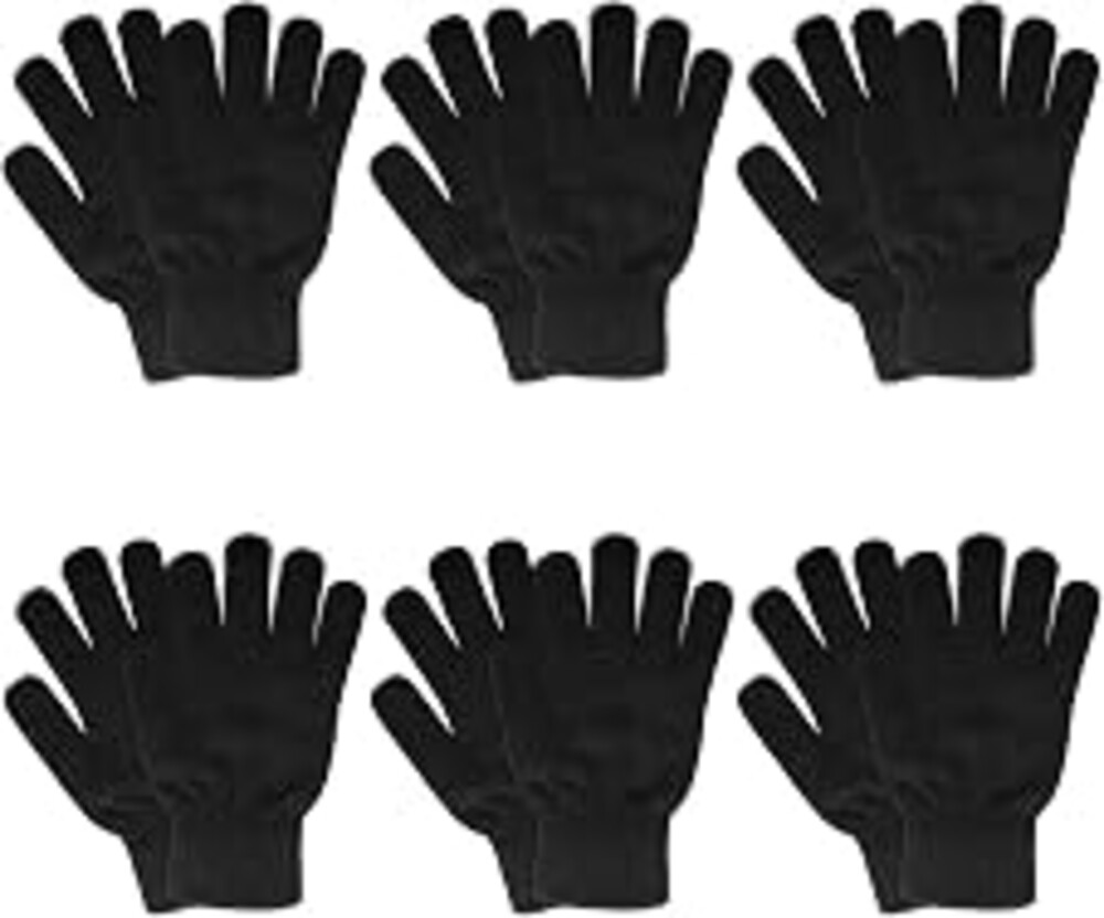 SILEDGN 6 Pairs Winter Gloves Women Men Warm Knit Gloves Black Magic Gloves | for Clod Weather Black Magic Glove for Driving Running Hiking