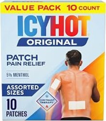 Icy Hot Original Pain Relief Patch Variety Pack, 5 Medium, 4 Large, 10-Ct. | Comfortable fabric patches, ice and heat contrast therapy, help muscle pain, arthritis pain, sprains, bruises, backaches