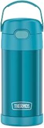 THERMOS FUNTAINER Water Bottle with Straw, 12oz, Teal | Kids Stainless Steel Insulated Water Bottle, Keeps Drinks Cold Longer for School & Play, BPA-Free
