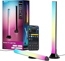 Govee Smart RGBWIC Light Bars, 15-Inch WiFi TV Backlight for 45-70-Inch TVs | Compatible with Matter, Alexa, Google Assistant, SmartThings, Multiple Placement Options for Livingroom, Black
