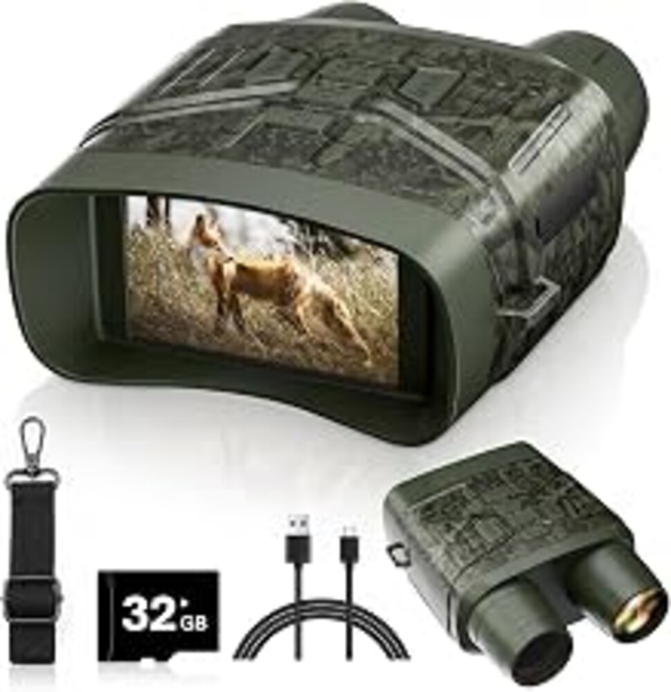 Vtiisamao Night Vision Goggles, 4K Night Vision Binoculars for Adults | 3" HD Display, 5000mAh Rechargeable Battery, 32GB TF Card Included for Wildlife, Camping & Security