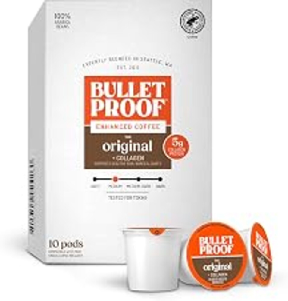 Bulletproof Coffee + Collagen Single-Serve Coffee Pods, 10 Count | Clean Coffee Sustainably Sourced, 100% Arabica Coffee, Tested for Toxins