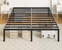 Allewie Full Size Bed Frame, 14 inch Metal Beds with Storage Space, Black | Heavy-Duty Metal Platform Beds, Large Under-Bed Storage Space, No Box Spring Needed, Easy Assembly