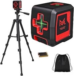Motovera Self Leveling Laser Level 100ft, Green Cross Line with Tripod, 4 Brightness Modes & Pulse Function, Manual & Self-Leveling Modes, IP54 Waterproof for Picture Hanging, Tile, DIY Construction