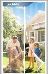 Magnetic Screen Door，Screen Door Mesh，Keep Bugs Out, Heavy-Duty Mesh Curtain,Pet and Kid Friendly, Works with Front Doors, Sliding Doors（38x82 Inch White