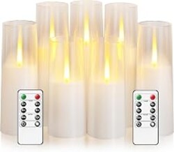kakoya Flameless LED Candles Upgraded Realistic Flickering Flame,7Pcs Battery Operated Candles with Remote Timers,LED Pillar Candles for Home Decor,Christmas,and Parties（White）
