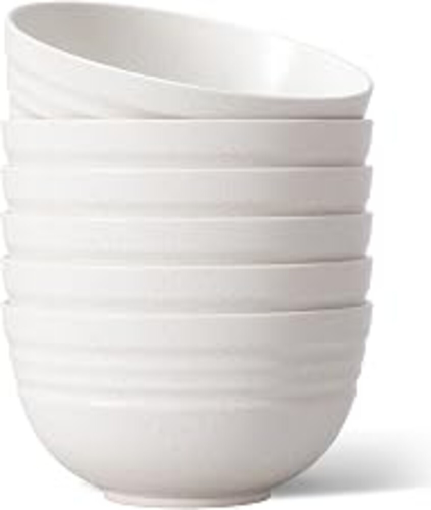 【NOT CERAMIC】Unbreakable Cereal Bowls, 25 OZ Wheat Straw Bowls Microwave and Dishwasher Safe BPA-Free Eco-Friendly Bowl Beige Color for Cereal, Serving ,Soup, Oatmeal, Pasta and Salad（Set Of 6）