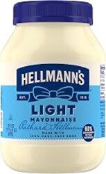 Hellmann's Light Mayonnaise 1 ct Light Mayo Creamy Condiment for Sandwiches and Simple Meals 60% Less Fat and Calories than Regular Mayonnaise 30 oz