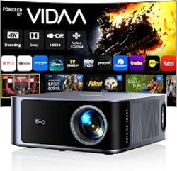Outdoor-Projector-4K [VIDAA Live TV/40W Dolby/920 ISO] with WiFi6 and Bluetooth Compatible with Netflix, Smart Projector, AI Voice Control & Auto Focus, HDR10, Movie Proyector for Ceiling Home Theater