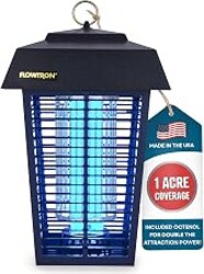 Flowtron Electric Bug Zapper, 1 Acre Outdoor, 40W UV, 5600V Zap, Black | Protects yards, patios, and farms - octenol lure attracts and helps eliminate mosquitoes, flies, and gnats - UL listed