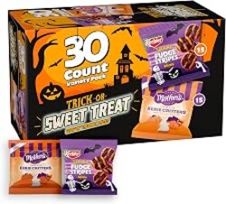 Keebler Trick or Sweet Treat Variety Pack, Halloween Cookies, 30 Ct, 15 oz | Halloween treats bulk, hand out to trick-or-treaters, Spookie Fudge Stripes Minis, Mother’s Eerie Critters, pack in lunches