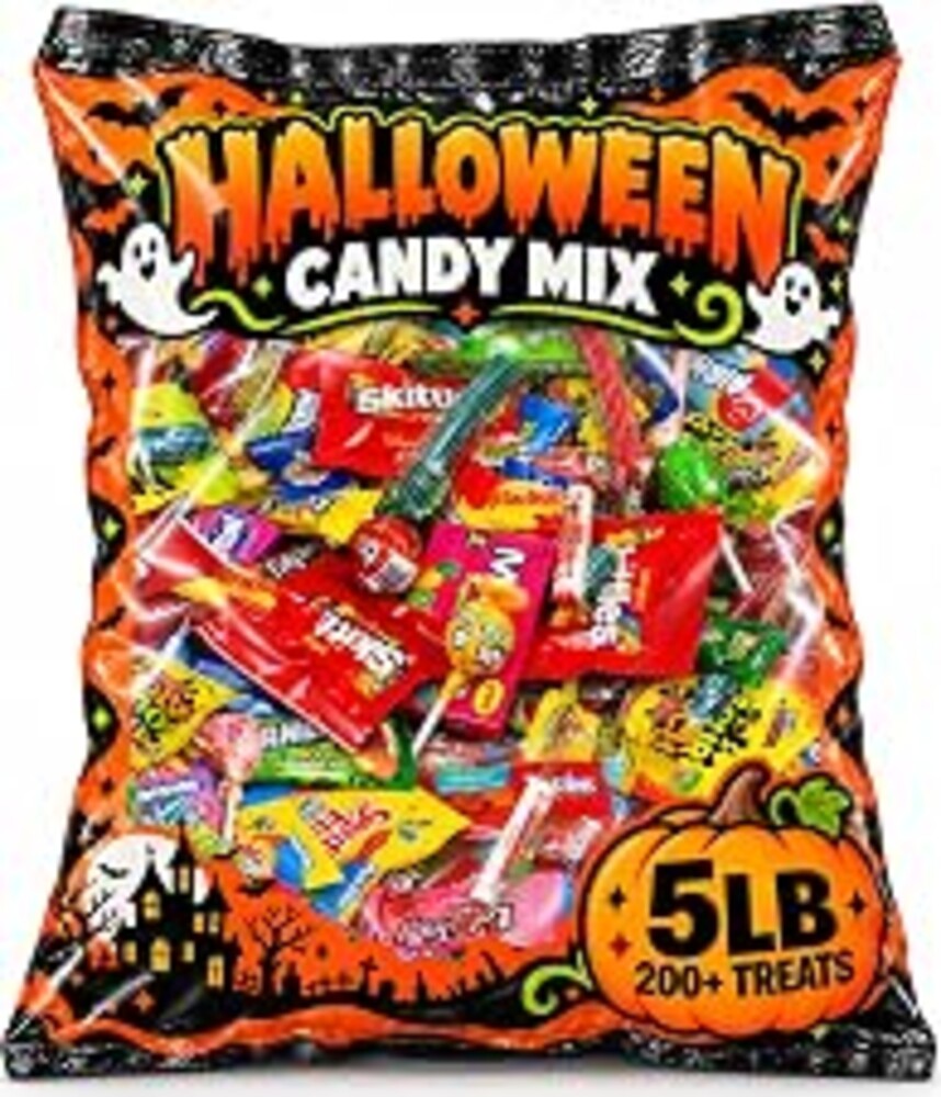 Bulk Candy Variety Pack 5 LB Halloween Individually Wrapped Pinata Mix | Chewy and Hard Mix for Goodie Bags, Parade, Party Favors, Office, Classroom Rewards, Halloween, Birthdays, Gifts, ~200 Ct