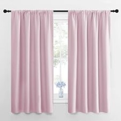 NICETOWN RV Blackout Curtains for Camper Windows, Baby Pink, 29" Wide by 50" Long, 2 PCs, Short Blackout Curtains & Drapes, Thermal Insulated Blackout Curtain Panels for Kids Room, Play Room