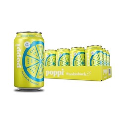 Poppi Prebiotic Soda, Ginger Lime, 12 Oz