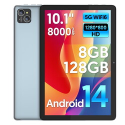 Android 14 Tablet 10 inch 128GB ROM 8GB RAM Google GMS Computer Tablet,8000mAh,Wifi, Bluetooth