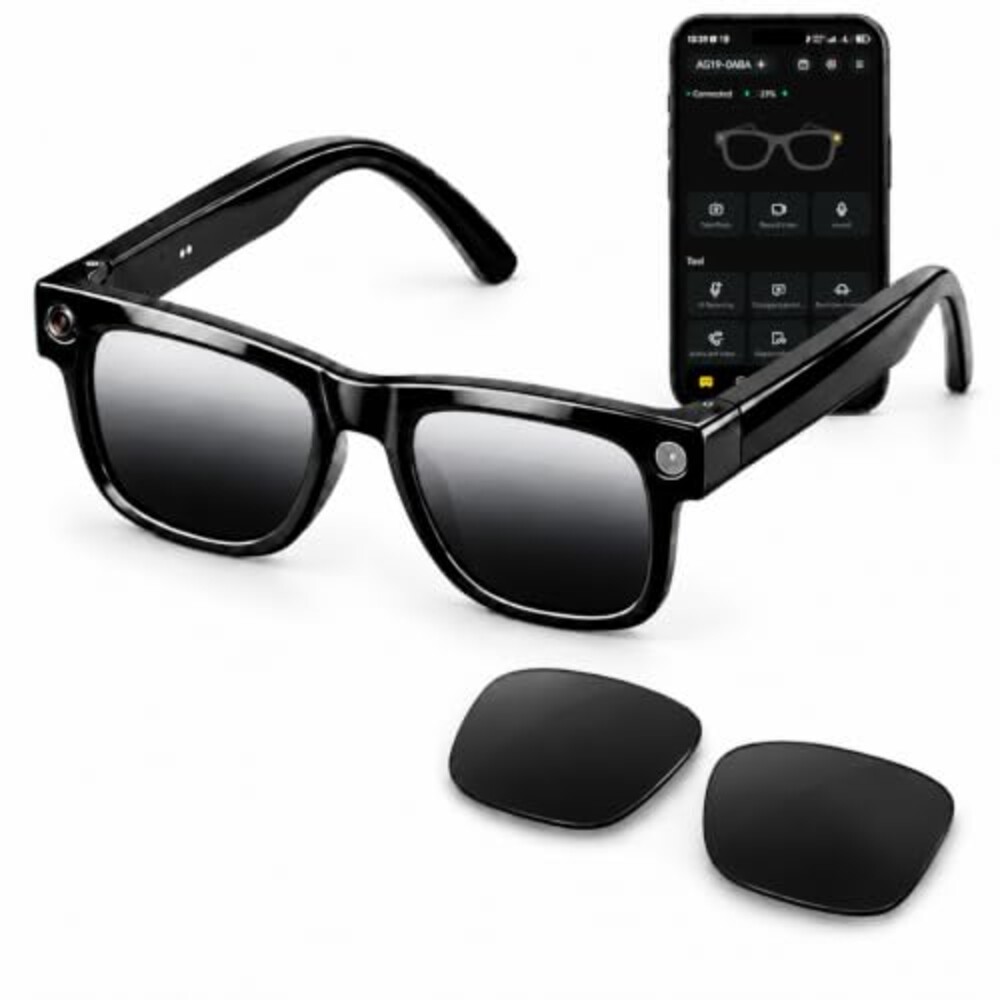 AI Smart Glasses with 8MP Camera, 1080P