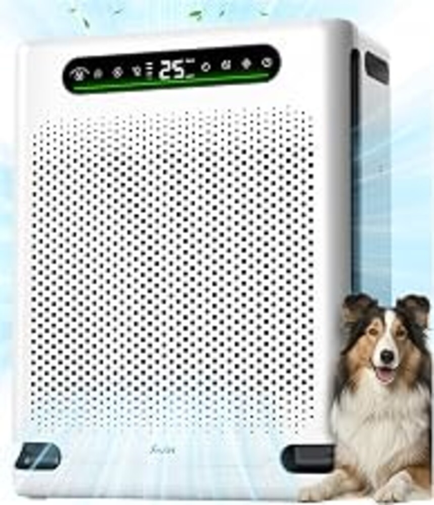 FreAire Air Purifiers for Home Large Room Up to 2600 Ft², HAP605 White | HEPA Air Purifier with Washable Filter and Real-Time PM2.5 Display, 20 dB Sleep Mode, Turbo Mode for Pet Hair, Dust & Smoke