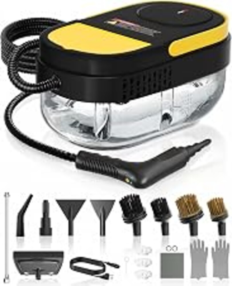 Gautye Steam Cleaner, 3 Level Adjustable Handle with 15 Accessories | 15s Heat Up, 1.69 Quarts Tank, Foldable Handle, Portable Steam Cleaner for Home, Kitchen, Bathroom, Tile, Grout, Car Cleaning