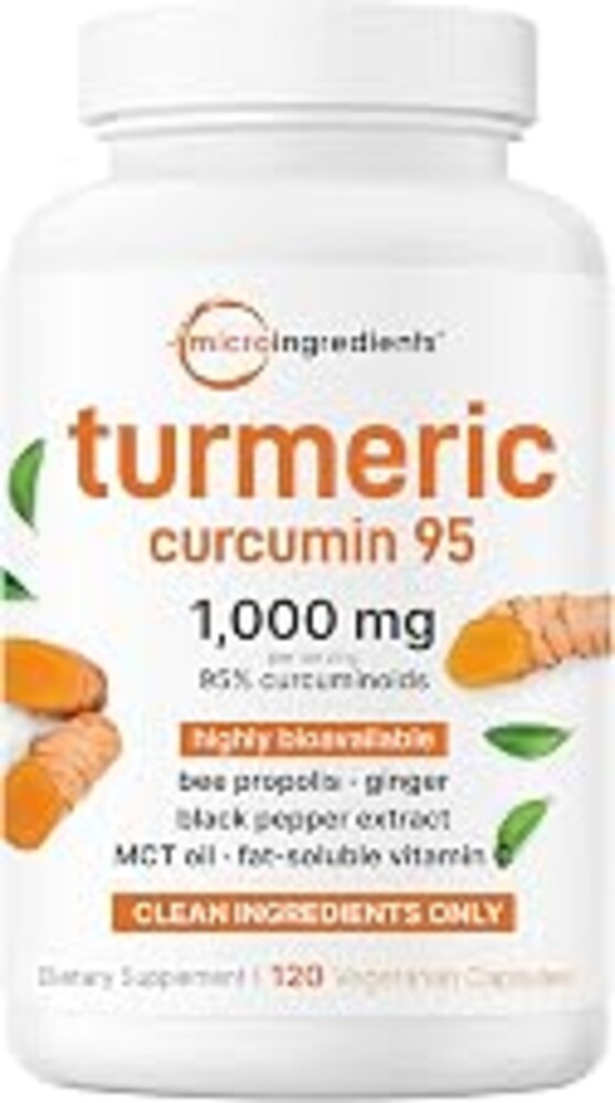 Micro Ingredients Turmeric Curcumin 1,000mg Per Serving, 120 Capsules | Turmeric Curcumin Supplement with 95% Curcuminoids, Black Pepper & Ginger. Filler Free, Non-GMO, Vegetarian, Gluten Free.
