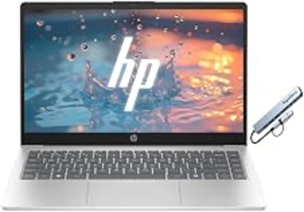 HP 14" Laptop for Business & Students, 256GB SSD, Microsoft Office 365 Included, Windows 11, Copilot Key, AMD Athlon Silver 7120U, Natural Silver